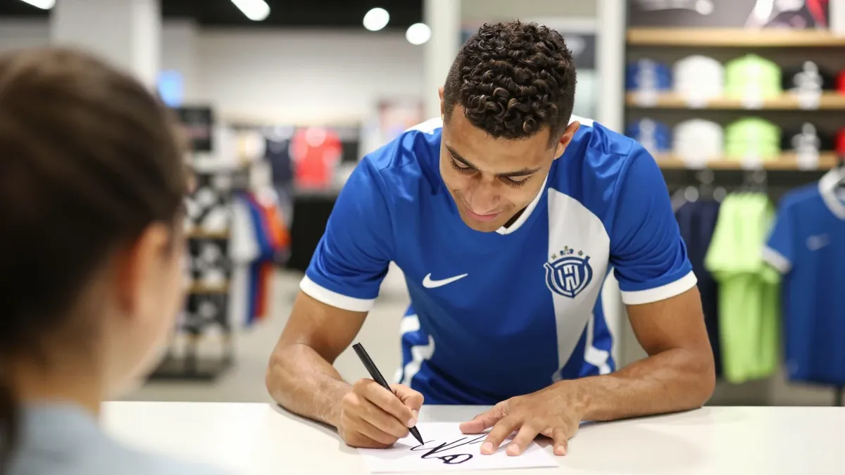 Málaga CF players Carlos Dotor and Eneko Jauregi held an autograph session at a Movistar store in Málaga as part of an...