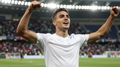 The young Turkish talent celebrated his goal in Málaga CF's defeat to Real Madrid on matchday three of LaLiga EA Sports...