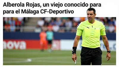 El árbitro Javier Alberola Rojas volverá a dirigir al Málaga CF contra el Deportivo La Coruña el lunes 13 de agosto a las...